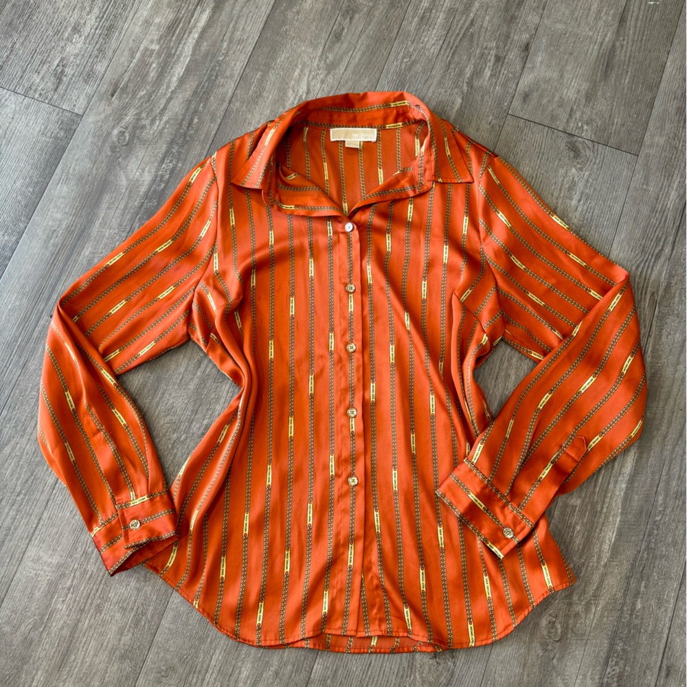 SOLD♥️FINAL SALE💐 MICHAEL KORS chain print button down shirt ✨ - Picture 15 of 15